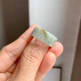 17mm A-Grade Natural Light Greyish Green Jadeite Ring Band No: 161901