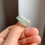 17mm A-Grade Natural Light Greyish Green Jadeite Ring Band No: 161901