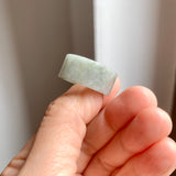 17mm A-Grade Natural Light Greyish Green Jadeite Ring Band No: 161435