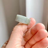 17mm A-Grade Natural Light Greyish Green Jadeite Ring Band No: 161435