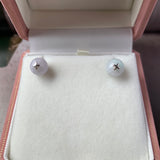 A-Grade Natural Lavender Green Jadeite Stud Earring No. 180292