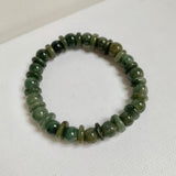 8.6mm A-Grade Natural Dark Green Jadeite Beaded Bracelet No.190169