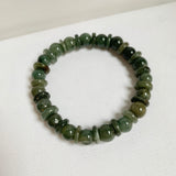 8.6mm A-Grade Natural Dark Green Jadeite Beaded Bracelet No.190169