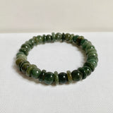 8.6mm A-Grade Natural Dark Green Jadeite Beaded Bracelet No.190169