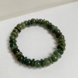 8.6mm A-Grade Natural Dark Green Jadeite Beaded Bracelet No.190169