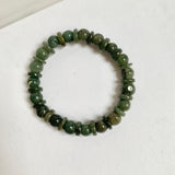 8.6mm A-Grade Natural Dark Green Jadeite Beaded Bracelet No.190169