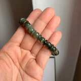 8.6mm A-Grade Natural Dark Green Jadeite Beaded Bracelet No.190169