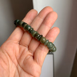 8.6mm A-Grade Natural Dark Green Jadeite Beaded Bracelet No.190169