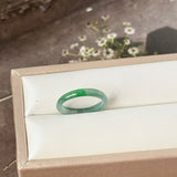 14.1mm Icy A-Grade Natural Blue Green Jadeite Slim Cut Ring Band No. 162569