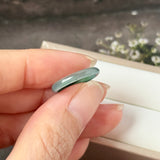 14.1mm Icy A-Grade Natural Blue Green Jadeite Slim Cut Ring Band No. 162569