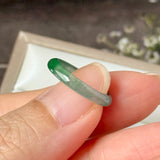 14.1mm Icy A-Grade Natural Blue Green Jadeite Slim Cut Ring Band No. 162569