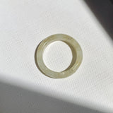 17mm A-Grade Natural Light Yellow Jadeite Ring Band No: 161905