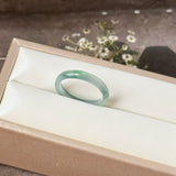 16.2mm Icy A-Grade Natural Blue Green Jadeite Slim Cut Ring Band No. 162570