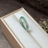 16.2mm Icy A-Grade Natural Blue Green Jadeite Slim Cut Ring Band No. 162570