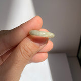 17mm A-Grade Natural Light Yellow Jadeite Ring Band No: 161905