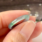 16.2mm Icy A-Grade Natural Blue Green Jadeite Slim Cut Ring Band No. 162570