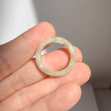 17mm A-Grade Natural Light Yellow Jadeite Ring Band No: 161905