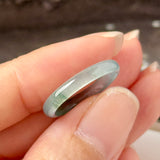 16.2mm Icy A-Grade Natural Blue Green Jadeite Slim Cut Ring Band No. 162570