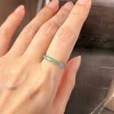 16.2mm Icy A-Grade Natural Blue Green Jadeite Slim Cut Ring Band No. 162570