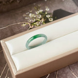 17.2mm Icy A-Grade Natural Blue Green Jadeite Slim Cut Ring Band No. 162571