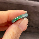 17.2mm Icy A-Grade Natural Blue Green Jadeite Slim Cut Ring Band No. 162571