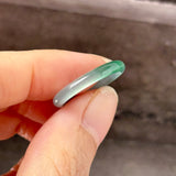 17.2mm Icy A-Grade Natural Blue Green Jadeite Slim Cut Ring Band No. 162571