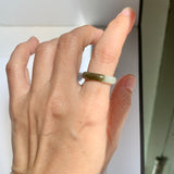 17mm A-Grade Natural Multi-Colour Jadeite Ring Band No: 161909