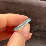 17.2mm Icy A-Grade Natural Blue Green Jadeite Slim Cut Ring Band No. 162571