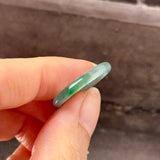 17.2mm Icy A-Grade Natural Blue Green Jadeite Slim Cut Ring Band No. 162571