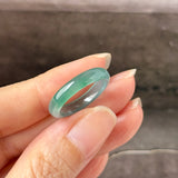17.2mm Icy A-Grade Natural Blue Green Jadeite Slim Cut Ring Band No. 162572