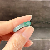 17.2mm Icy A-Grade Natural Blue Green Jadeite Slim Cut Ring Band No. 162572