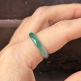 17.2mm Icy A-Grade Natural Blue Green Jadeite Slim Cut Ring Band No. 162572