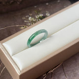18.1mm Icy A-Grade Natural Blue Green Jadeite Slim Cut Ring Band No. 162573