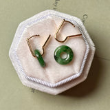 Bespoke U-Huggies Green Jadeite Donut Earring No.180257