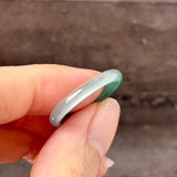 18.1mm Icy A-Grade Natural Blue Green Jadeite Slim Cut Ring Band No. 162573