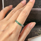 18.1mm Icy A-Grade Natural Blue Green Jadeite Slim Cut Ring Band No. 162573