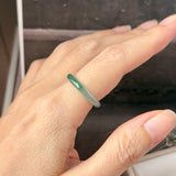 18.1mm Icy A-Grade Natural Blue Green Jadeite Slim Cut Ring Band No. 162573