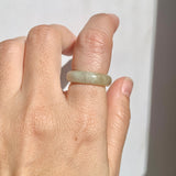 15.9mm A-Grade Natural Light Greenish Yellow Jadeite Ring Band No: 161829