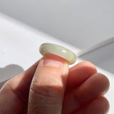 15.9mm A-Grade Natural Light Greenish Yellow Jadeite Ring Band No: 161829