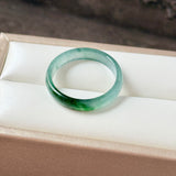 17.7mm Icy A-Grade Natural Blue Green Jadeite Slim Cut Ring Band No. 162575