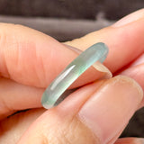17.2mm Icy A-Grade Natural Blue Green Jadeite Slim Cut Ring Band No. 162576