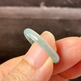 17.2mm Icy A-Grade Natural Blue Green Jadeite Slim Cut Ring Band No. 162576