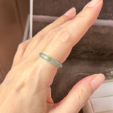 17.2mm Icy A-Grade Natural Blue Green Jadeite Slim Cut Ring Band No. 162576