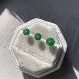 Icy A-Grade Natural Imperial Green Jadeite Donut Single Stud Earring No.180804 A/B/C