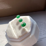 Icy A-Grade Natural Imperial Green Jadeite Donut Single Stud Earring No.180804 A/B/C