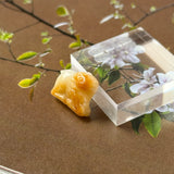 A-Grade Natural Yellow White Jadeite Goat Pendant No.172864