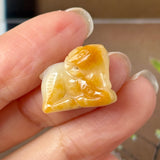 A-Grade Natural Yellow White Jadeite Goat Pendant No.172864