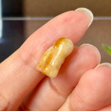 A-Grade Natural Yellow White Jadeite Goat Pendant No.172864