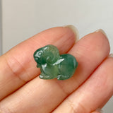 A-Grade Natural Greenish Blue Jadeite Goat Pendant No.172866