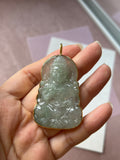 Setting balance A-Grade Natural Jadeite Goddess of Mercy Pendant No.600175